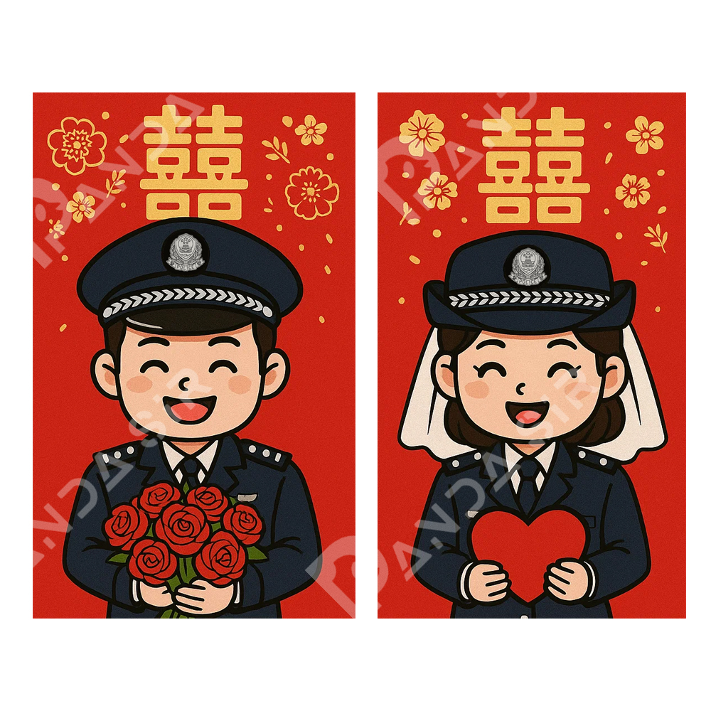 Panda sir  定做警哥警嫂婚礼红包